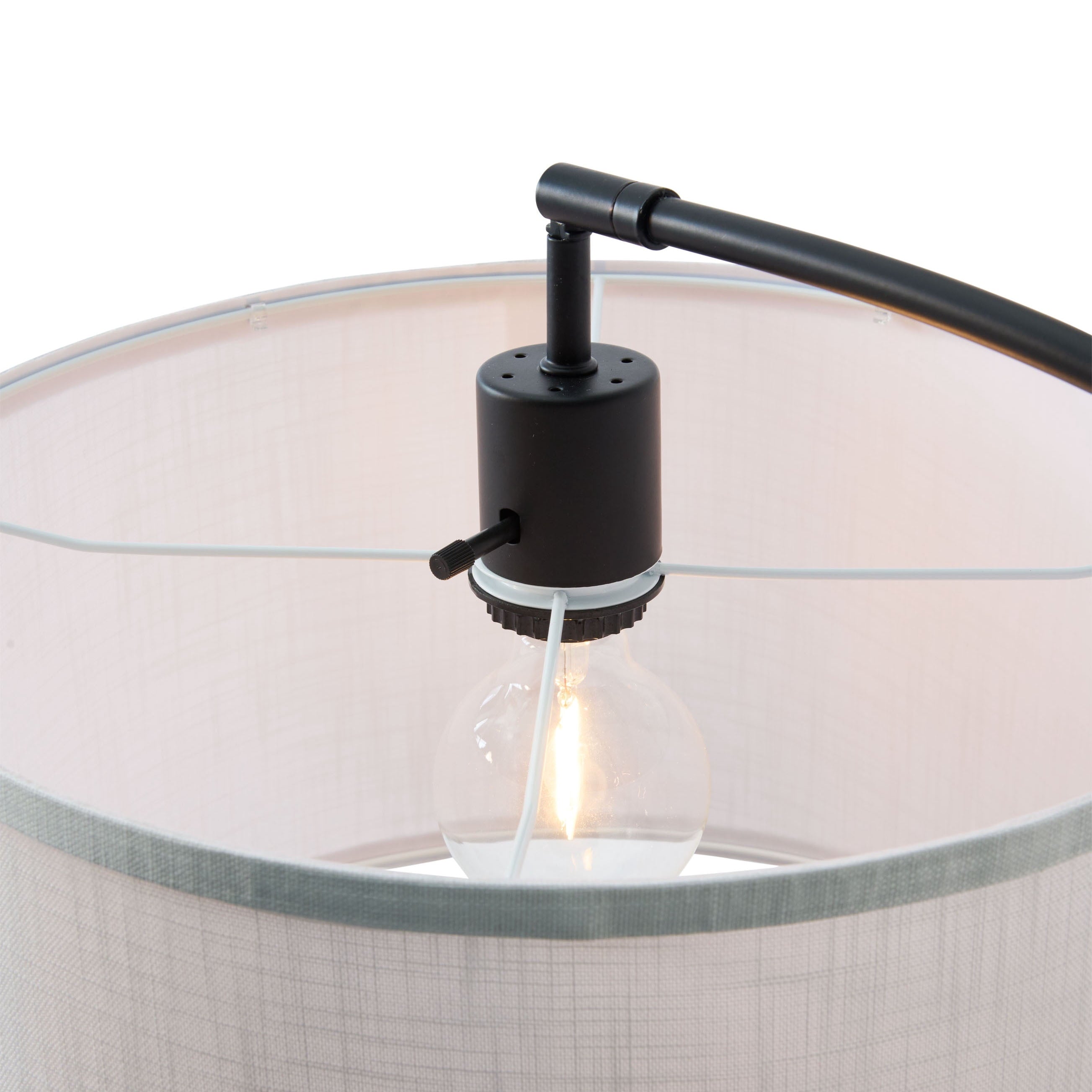 Cozylumi™ Michelle 71-Inch Metal Arc Floor Lamp with White Fabric Shade and 3-Way Switch