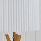 Cozylumi™ 63 in Natural Wood Tripod Floor Lamp with Pleated Shade