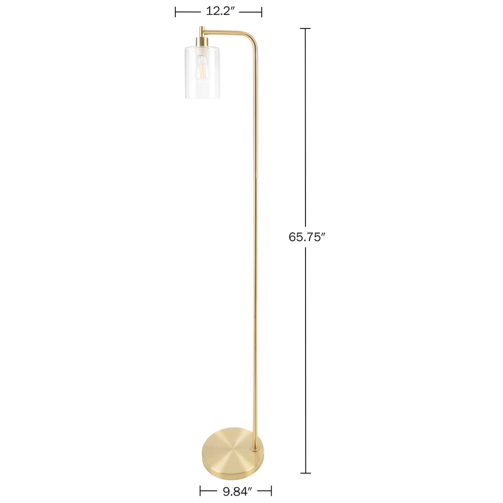 Cozylumi™ 65-inch Modern Floor Lamp with Glass Shade and LED Edison Bulb Gold
