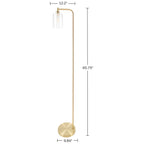 Cozylumi™ 65-inch Modern Floor Lamp with Glass Shade and LED Edison Bulb Gold