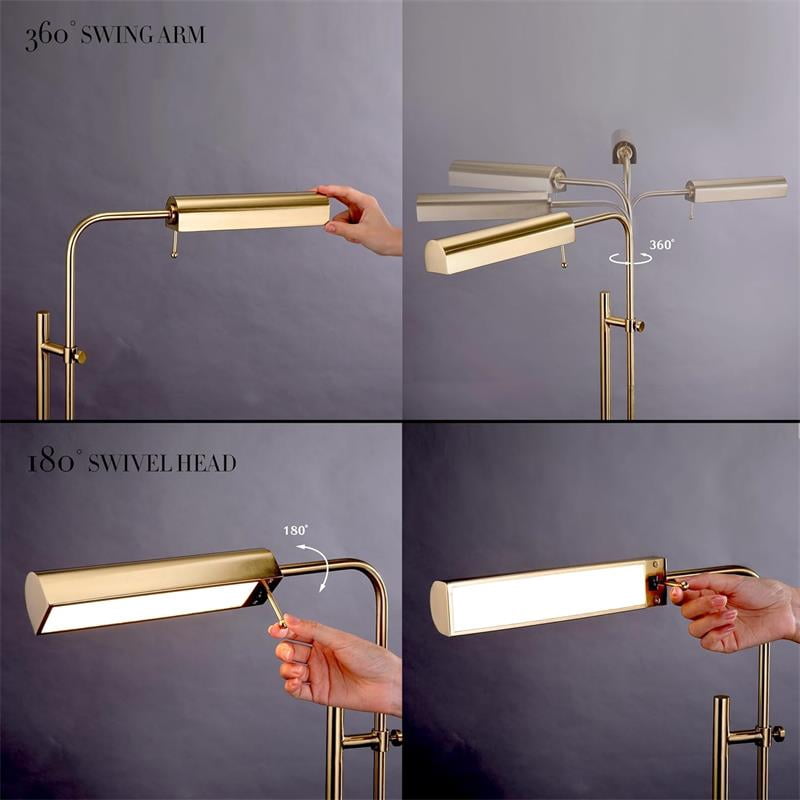 Cozylumi™ Lumadin 52/72 Modern Adjustable 1-Light Modern Adjustable Brass Floor Lamp