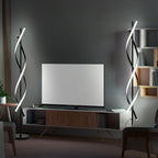 Cozylumi™ LED Spiral Floor Lamp 60 Inch Modern Floor Lamps Dimmable Black Standing Lamp
