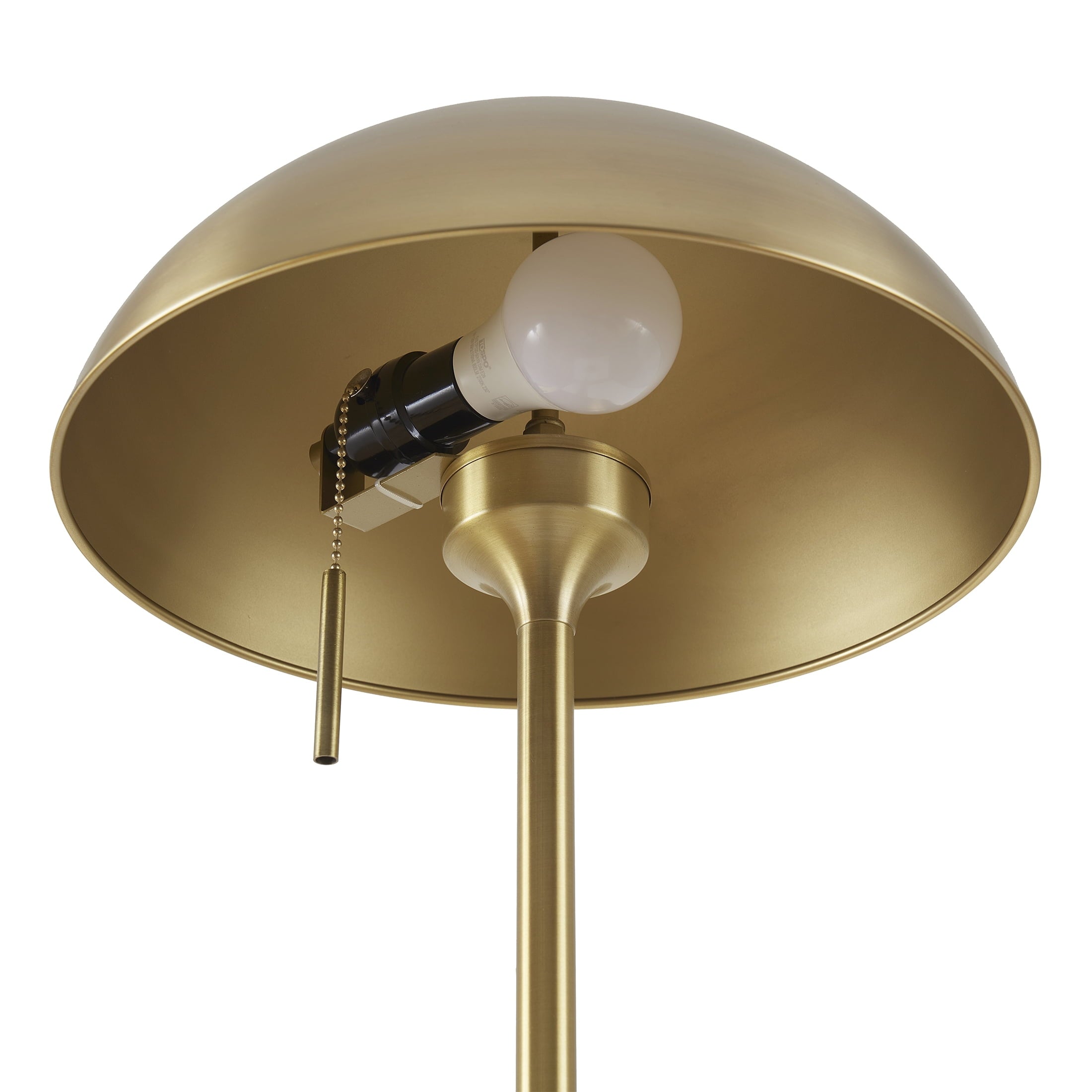 Cozylumi™ 62" Modern Pull-chain Brass Floor Lamp with Brass Dome Shade