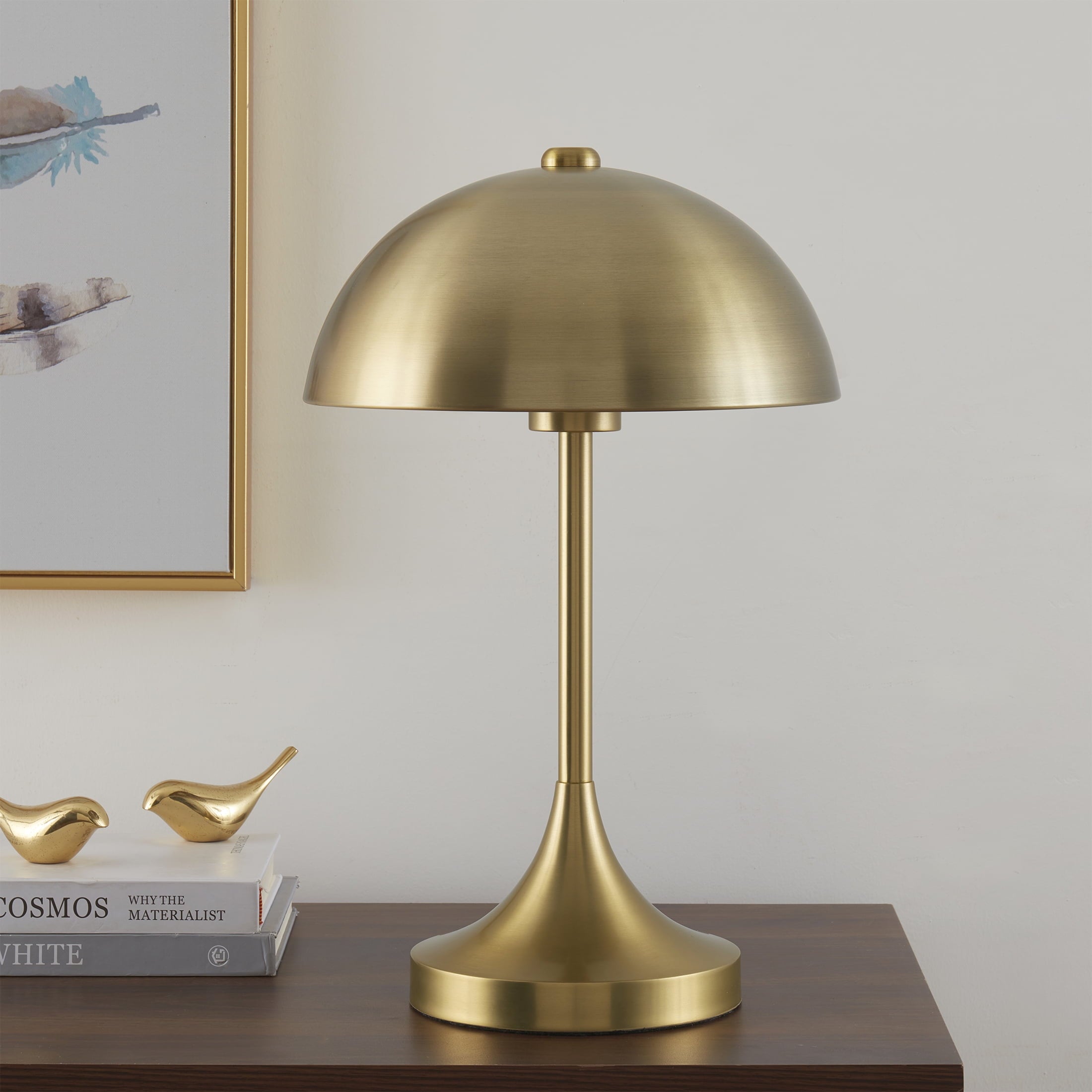 Cozylumi™ Modern Dome 18 in Touch On/Off Table Lamp, Brass