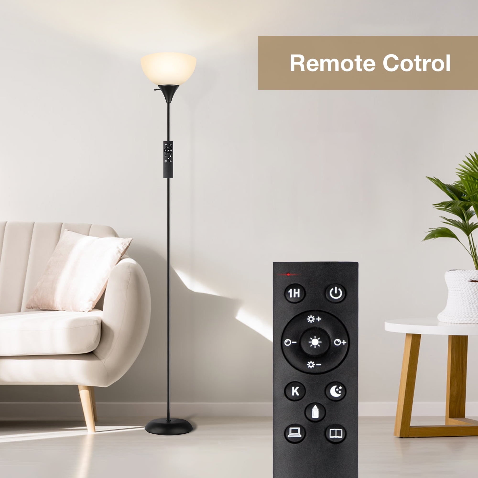Cozylumi™ 71" Floor Lamp with Remote, 4 Color Temperature Modern LED Standing Light for