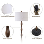 Cozylumi™ JUJUYUYOP 62" Farmhouse-Style Living room Floor Lamp with a Rotary Switch