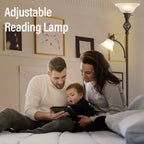 Cozylumi™ Floor Lamp for Living Room, LED Standing Reading Light for Bedroom with Glass