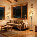 Cozylumi™ Rattan Floor Lamp, Floor Lamps for Living Room with 3 Tier Dimmable Lighting