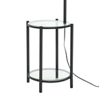 Cozylumi™ Glass End Table Floor Lamp with White Shade, Matte Black, 17"L x 17"W x 54"H