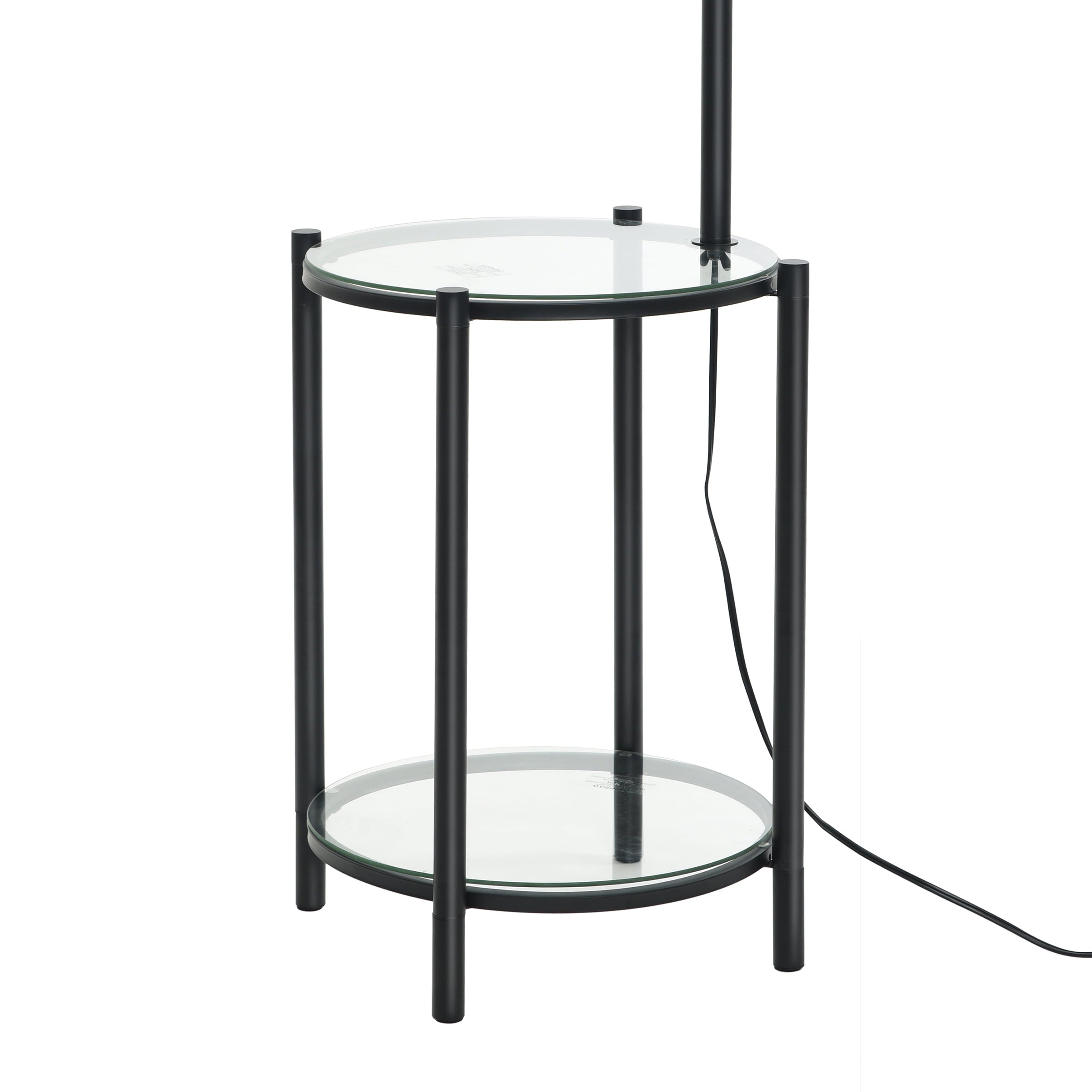Cozylumi™ Glass End Table Floor Lamp with White Shade, Matte Black, 17"L x 17"W x 54"H