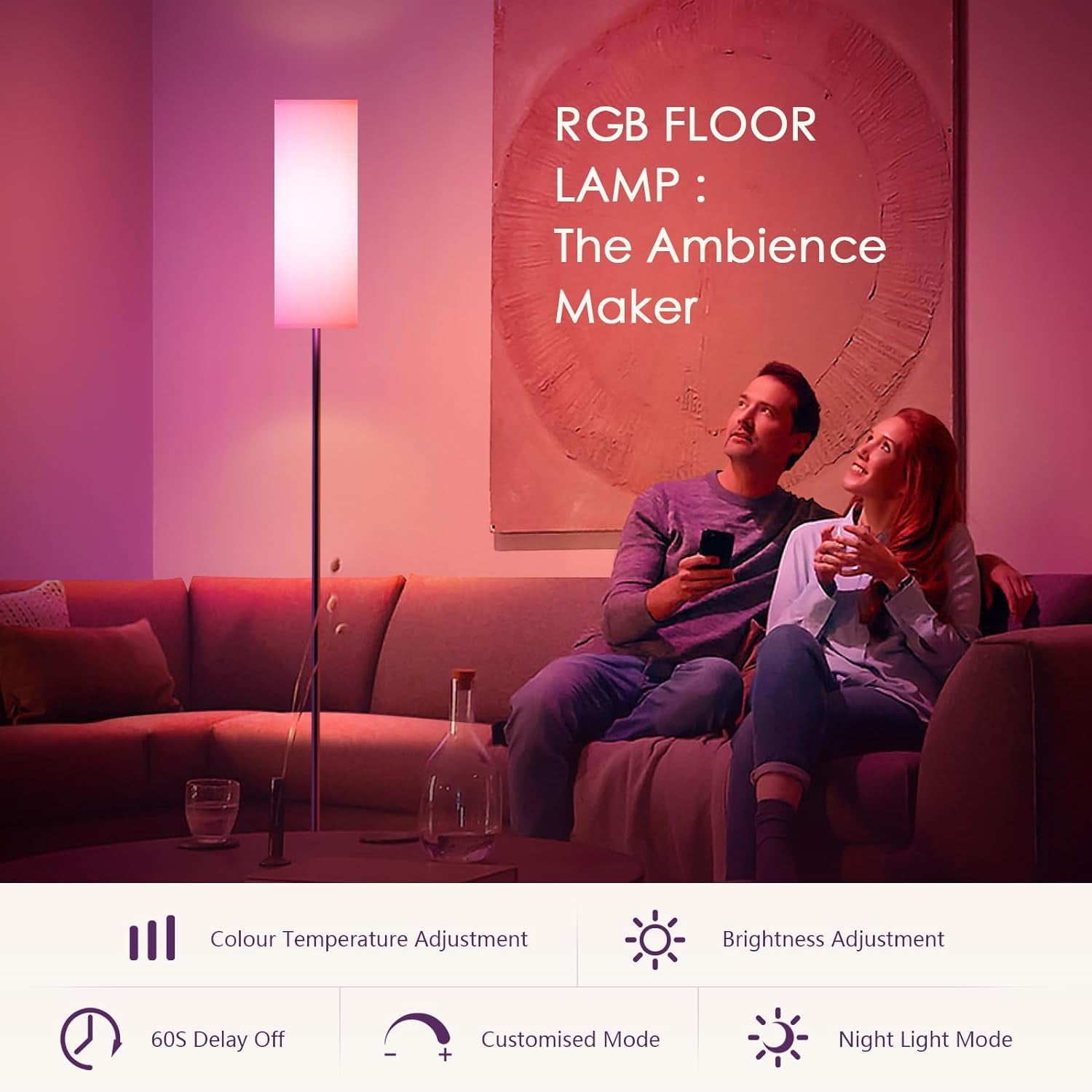 Cozylumi™ CAALOGT RGB Floor Lamps, Modern Standing Lamp with App & Remote Control for