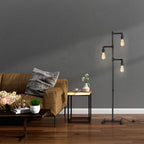 Cozylumi™ Industrial Tree Floor Lamp with 3 Adjustable Rotating Lights, E26 Edison Bulb