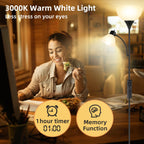 Cozylumi™ Floor Lamp with Reading Light for Living Room, LED Standing Lamp with Remote