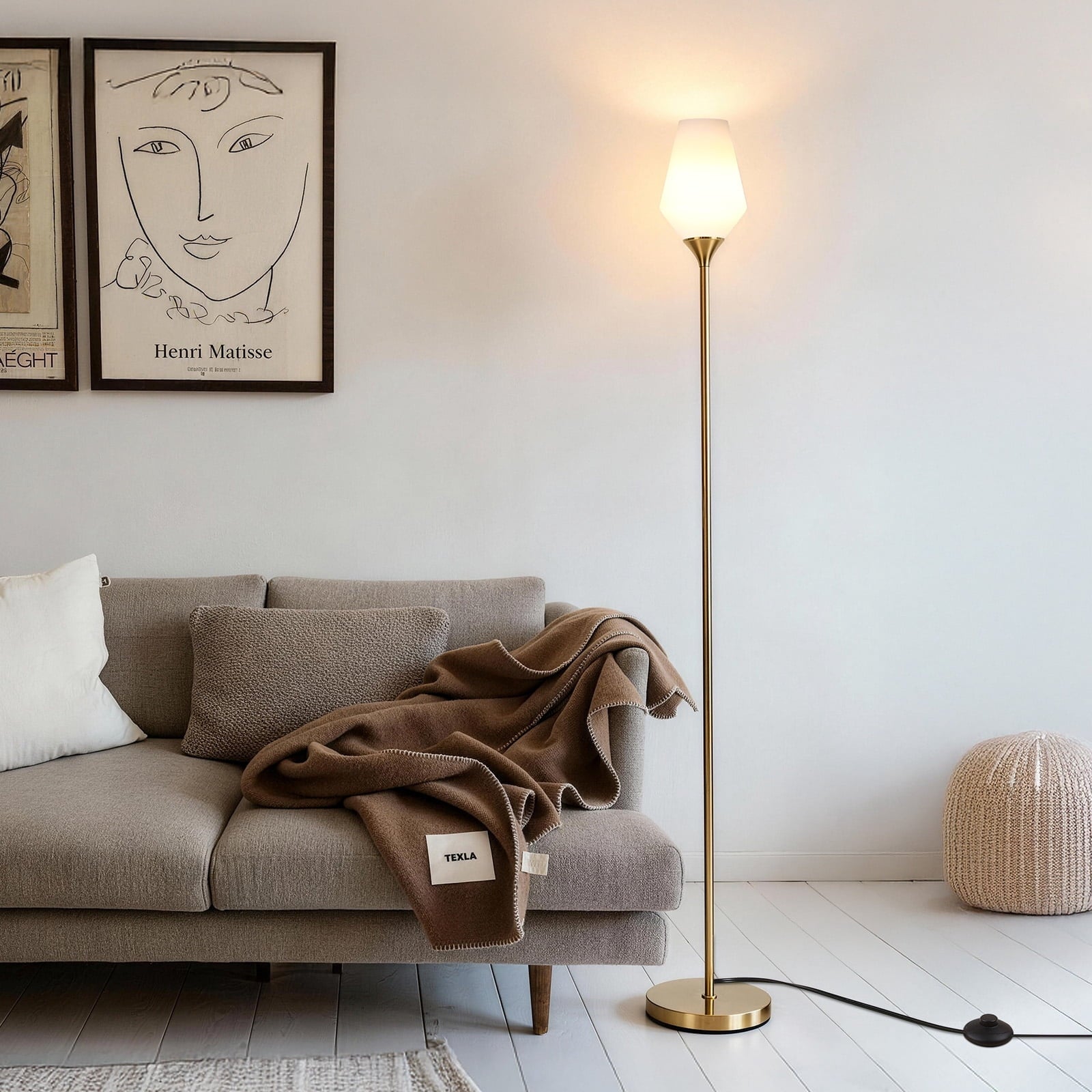 Cozylumi™ Gold Floor Lamp, 69" Standing Lamps for Living Room 3 Color Dimmable Tall