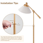 Cozylumi™ 68" Gold Floor Lamp with Table for Living Room, Height Adjustable, 5 Color