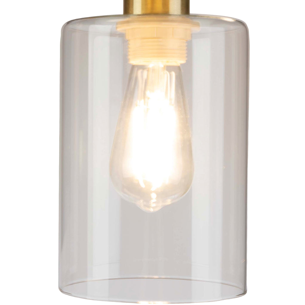 Cozylumi™ 65-inch Modern Floor Lamp with Glass Shade and LED Edison Bulb Gold