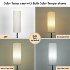 Cozylumi™ 67" Floor Lamp, Modern Standing Lamp with Beige Linen Shade, Black Pole with