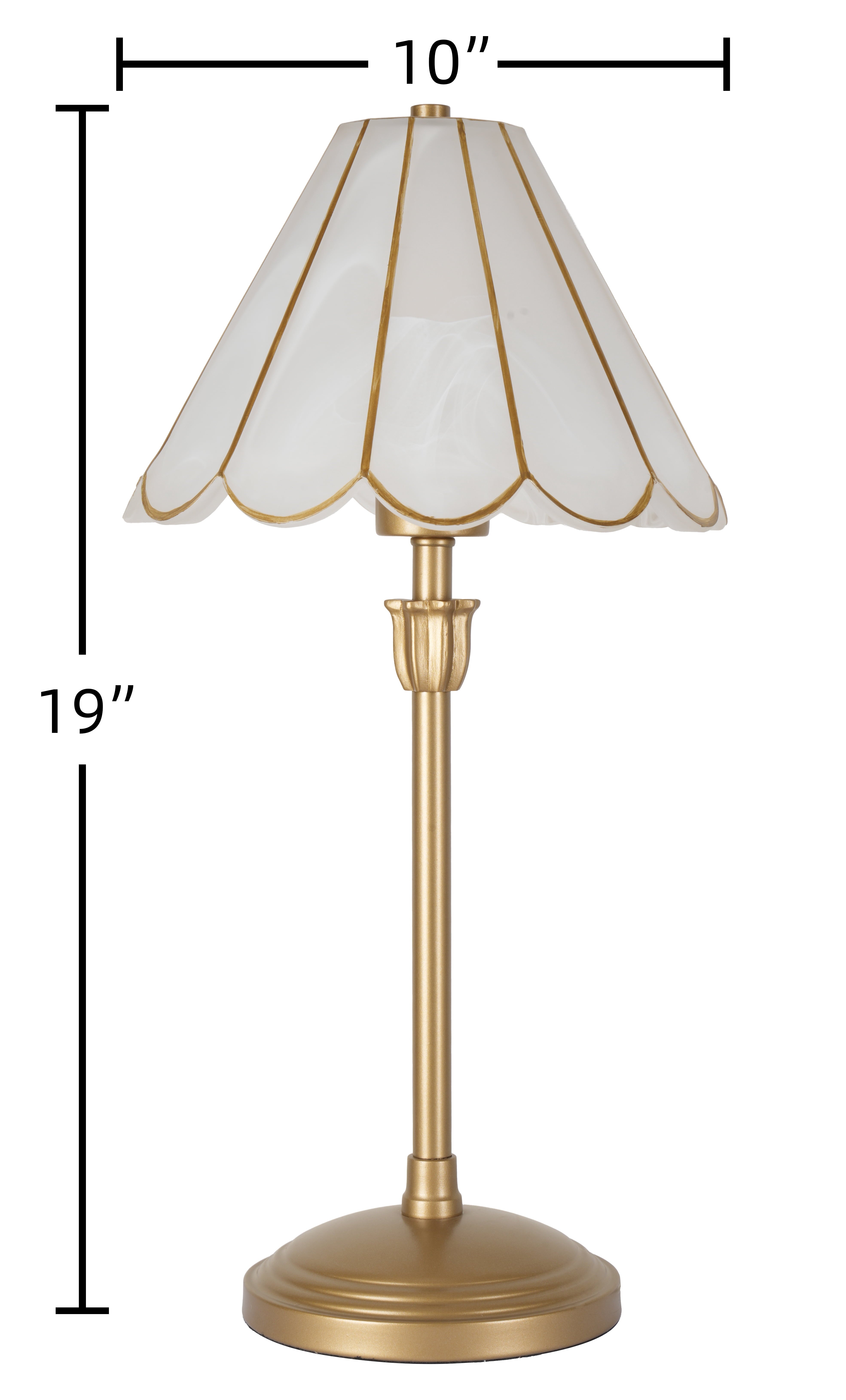 Cozylumi™ Capiz Scalloped Glass Table Lamp, Gold Finish, 19"H