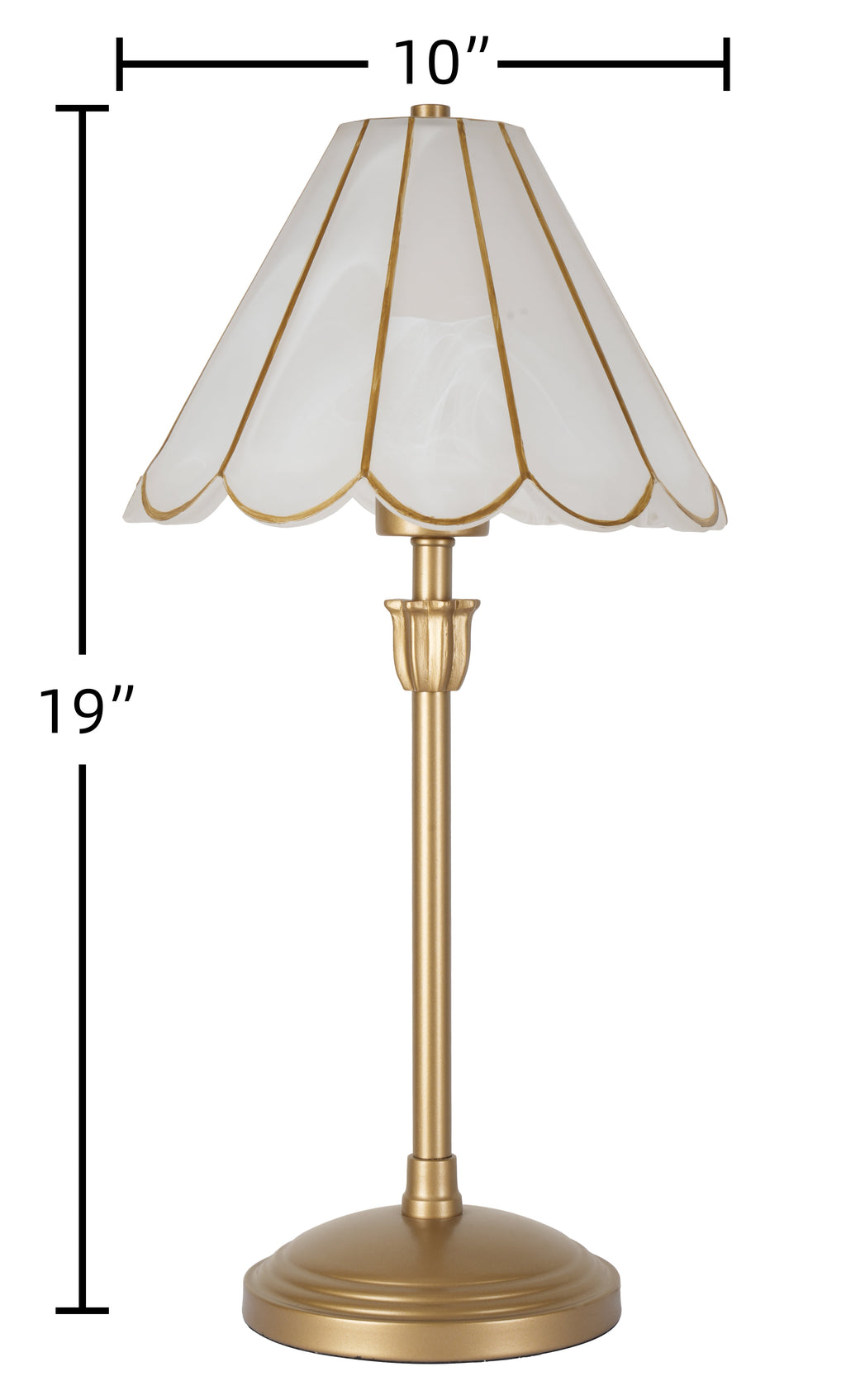 Cozylumi™ Capiz Scalloped Glass Table Lamp, Gold Finish, 19"H