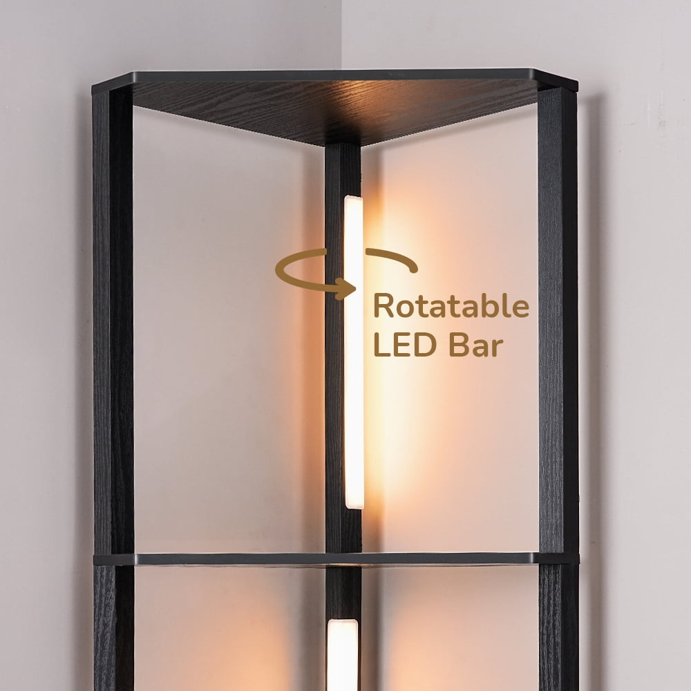 Cozylumi™ 64in Shelf Floor Lamps for Bedroom Office Living Room, Modern LED Corner