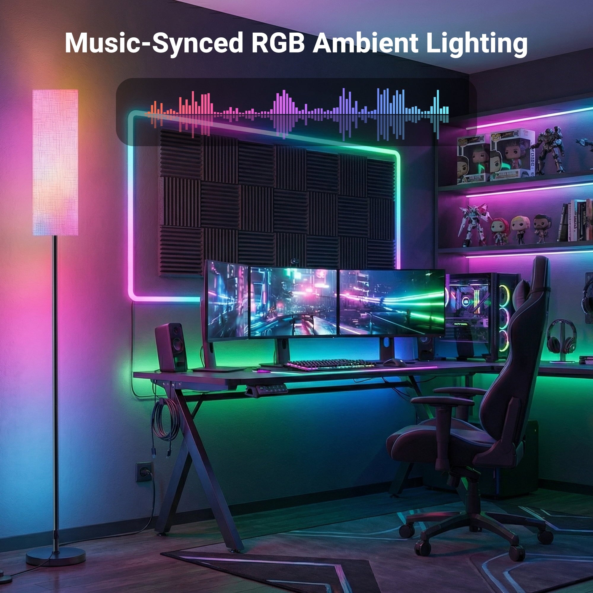 Cozylumi™ RGB Modern Floor Lamp for Living Room, LED Standing Lamp with App Control