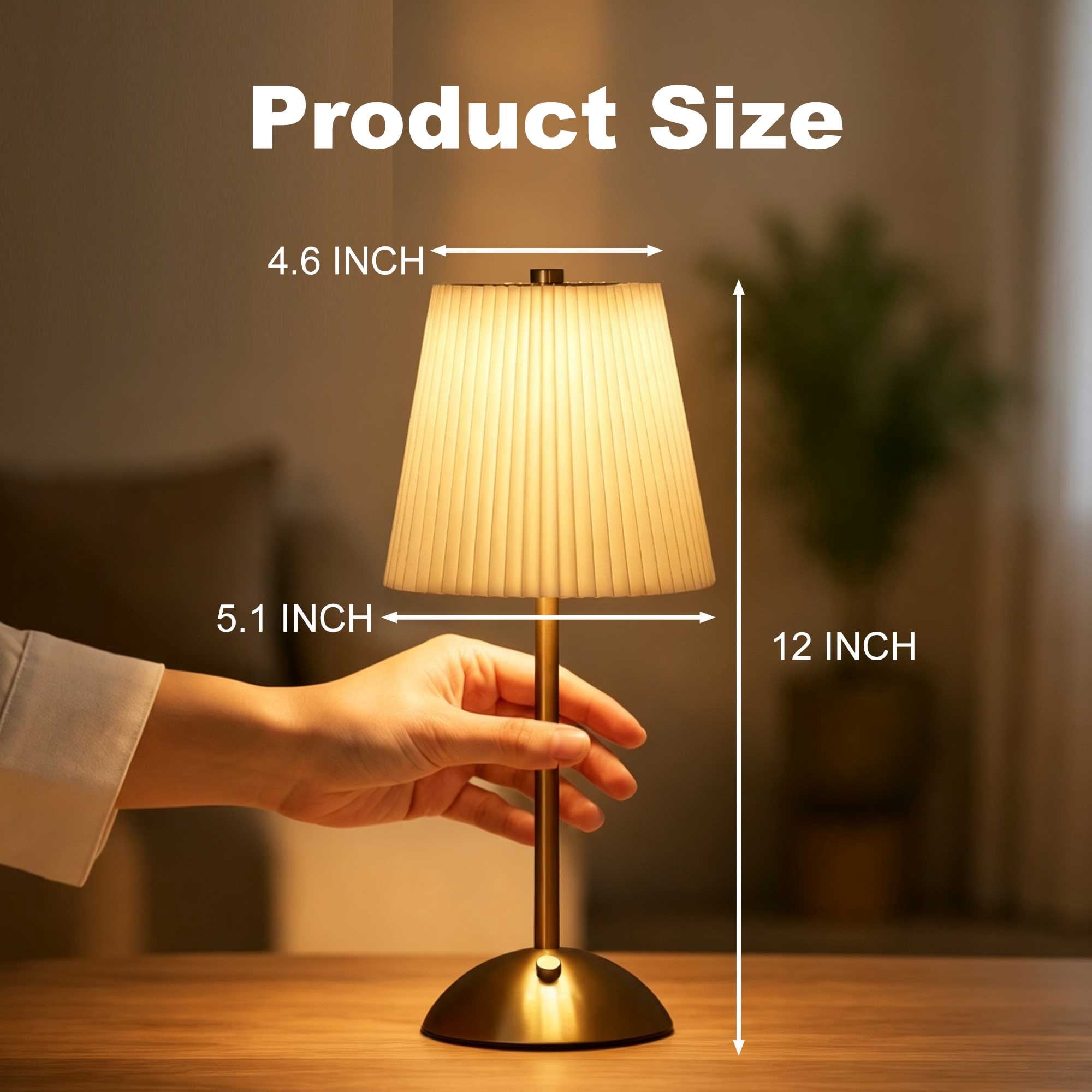 Cozylumi™ Cordless Table Lamps, Rechargeable Lamp with 3 Color Stepless Dimming, for