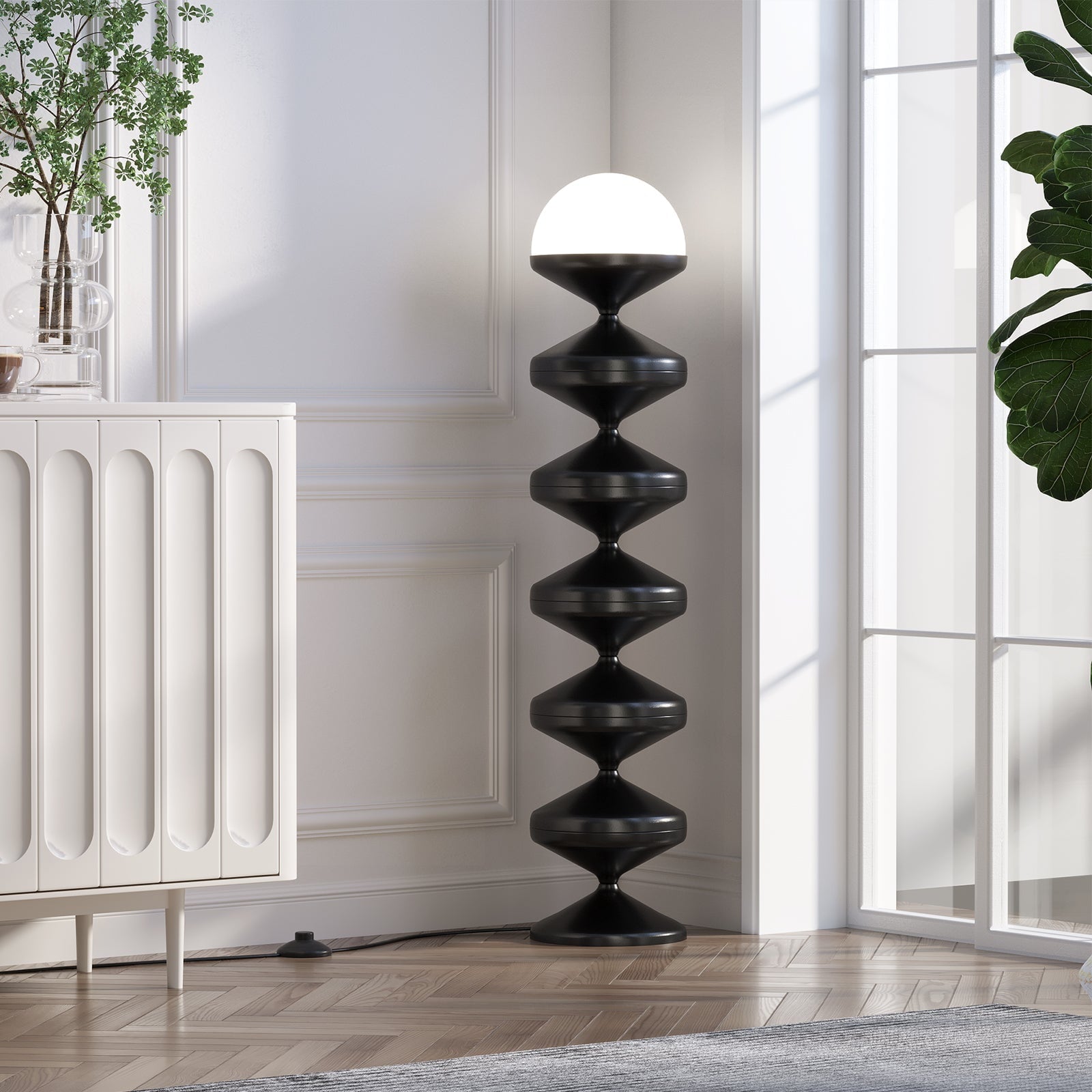Cozylumi™ Metal Modern Floor Lamp for Living Room, Dome Shape Floor Light with Acrylic