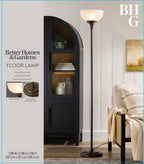 Cozylumi™ 71" New Ribbed Frosted Glass Oil Rubbed Bronze Floor Lamp, Modern Styling