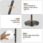 Cozylumi™ 71" Globe Floor Lamp for Living Room Clearance, Modern 3 light Standing Lamp