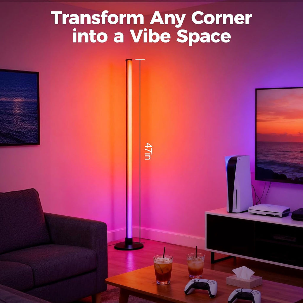Cozylumi™ LED Floor Lamp, RGB Corner Floor Lamp Support Music Sync, Remote & App