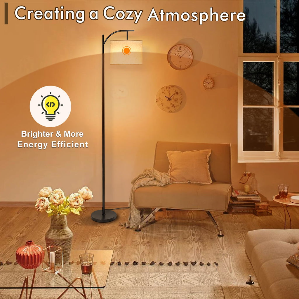 Cozylumi™ Coliware Arc Floor Lamp with 3 Color Temperatures Bulb, Modern Arched