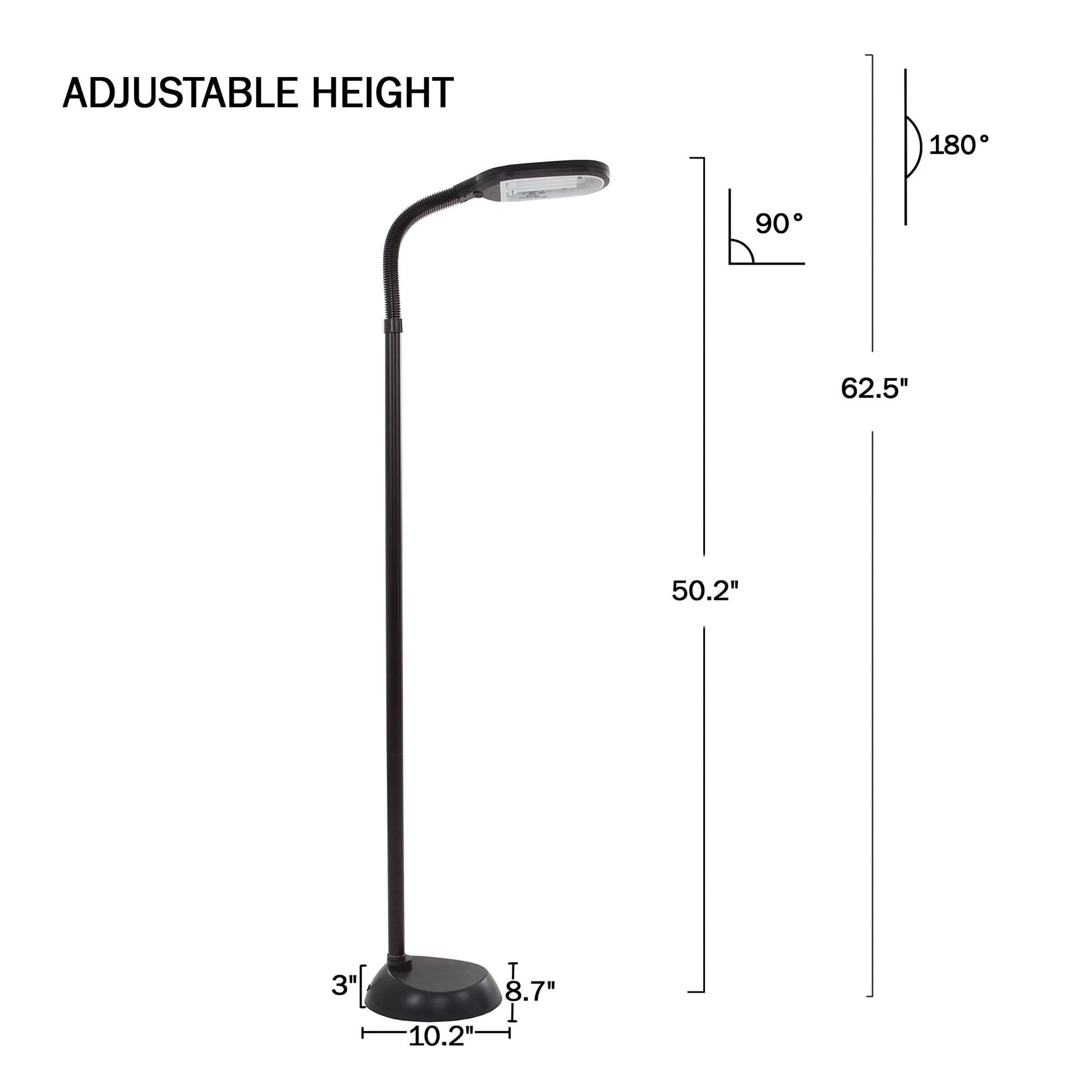 Cozylumi™ 63-Inch Adjustable Floor Lamp for Bedroom - Full Spectrum Natural Sunlight