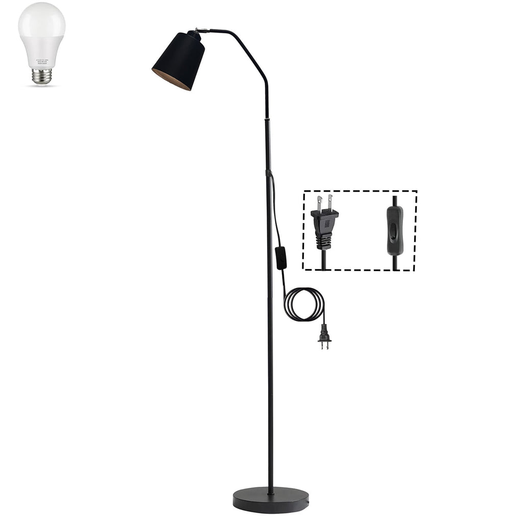 Cozylumi™ Golyzmt 60 inch Black Floor Lamp for Bedroom Living Room, Modern Dimmable