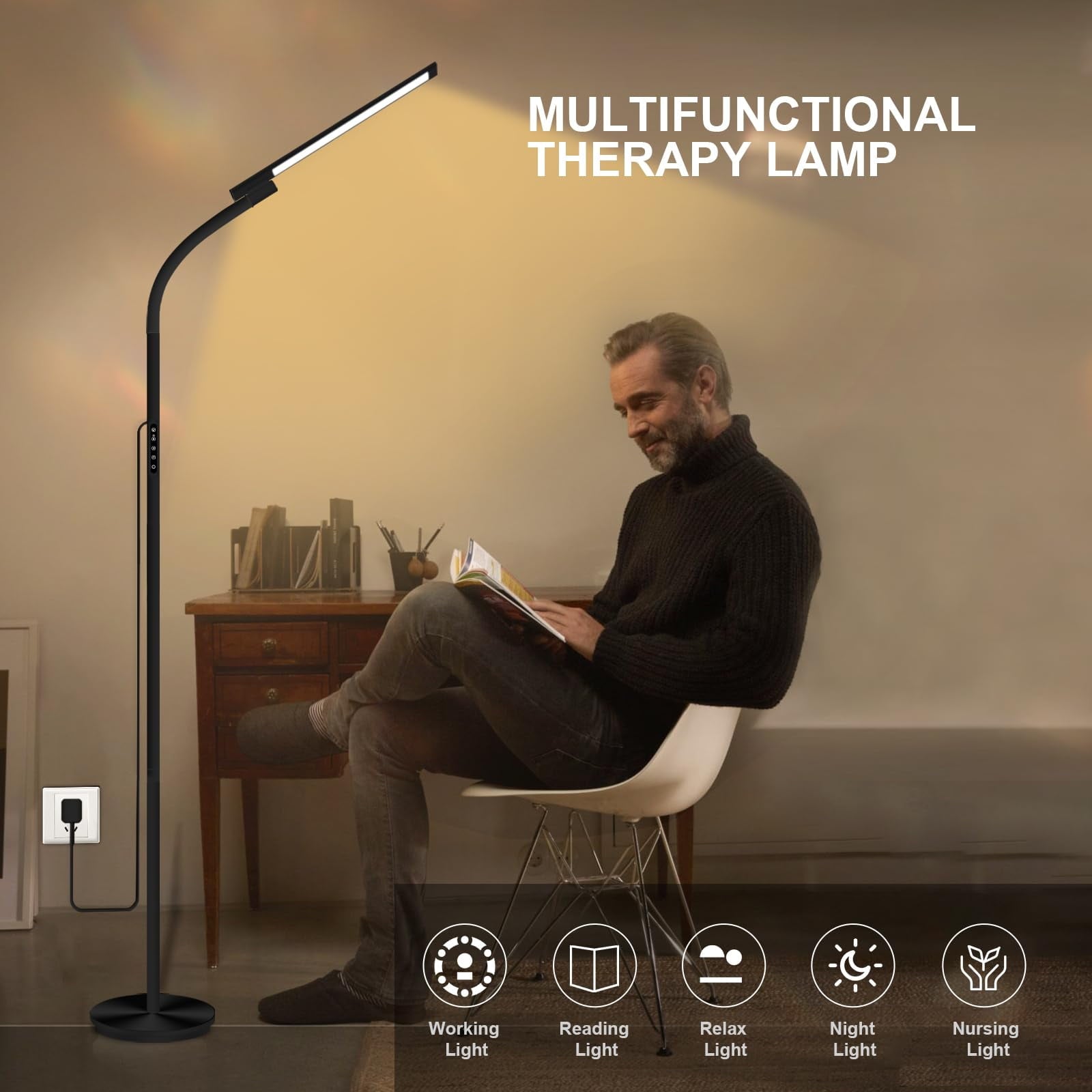 Cozylumi™ Sthmolepy Light Therapy Lamp,10000 Lux Happy Therapy Light, Floor Sun Therapy