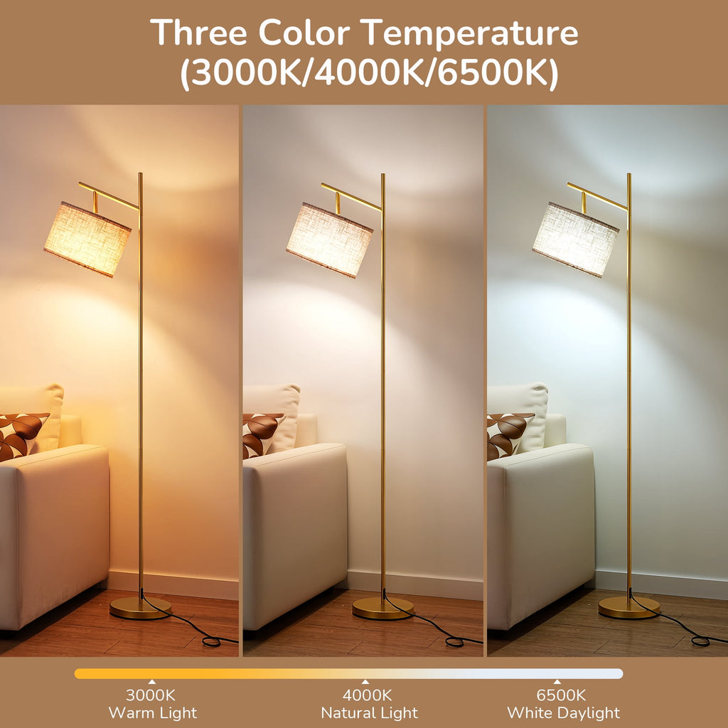 Cozylumi™ 64.7in Floor Lamps for Living Room, Metal Standing Lamp with Foot Switch for