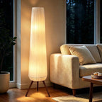 Cozylumi™ Rohopeto wooden tripod floor lamp, foot switch, 61 inches high, three headed