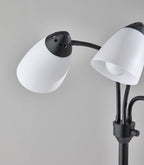 Cozylumi™ 3-Head Adjustable Floor Lamp, Black with White Plastic Shades, 68 in