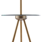 Cozylumi™ Teamson Home Myra Floor Lamp with Glass Table and Built-In USB Port, Gold/Black