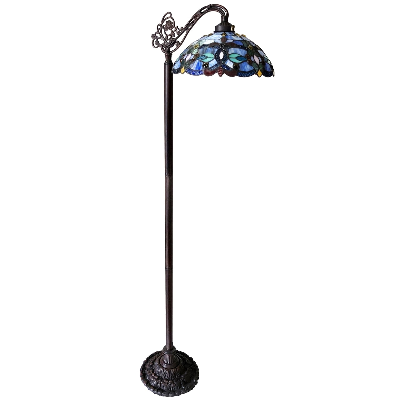 Cozylumi™ CHLOE Vivian Tiffany-Style Victorian Stained Glass Reading Floor Lamp 60" Height