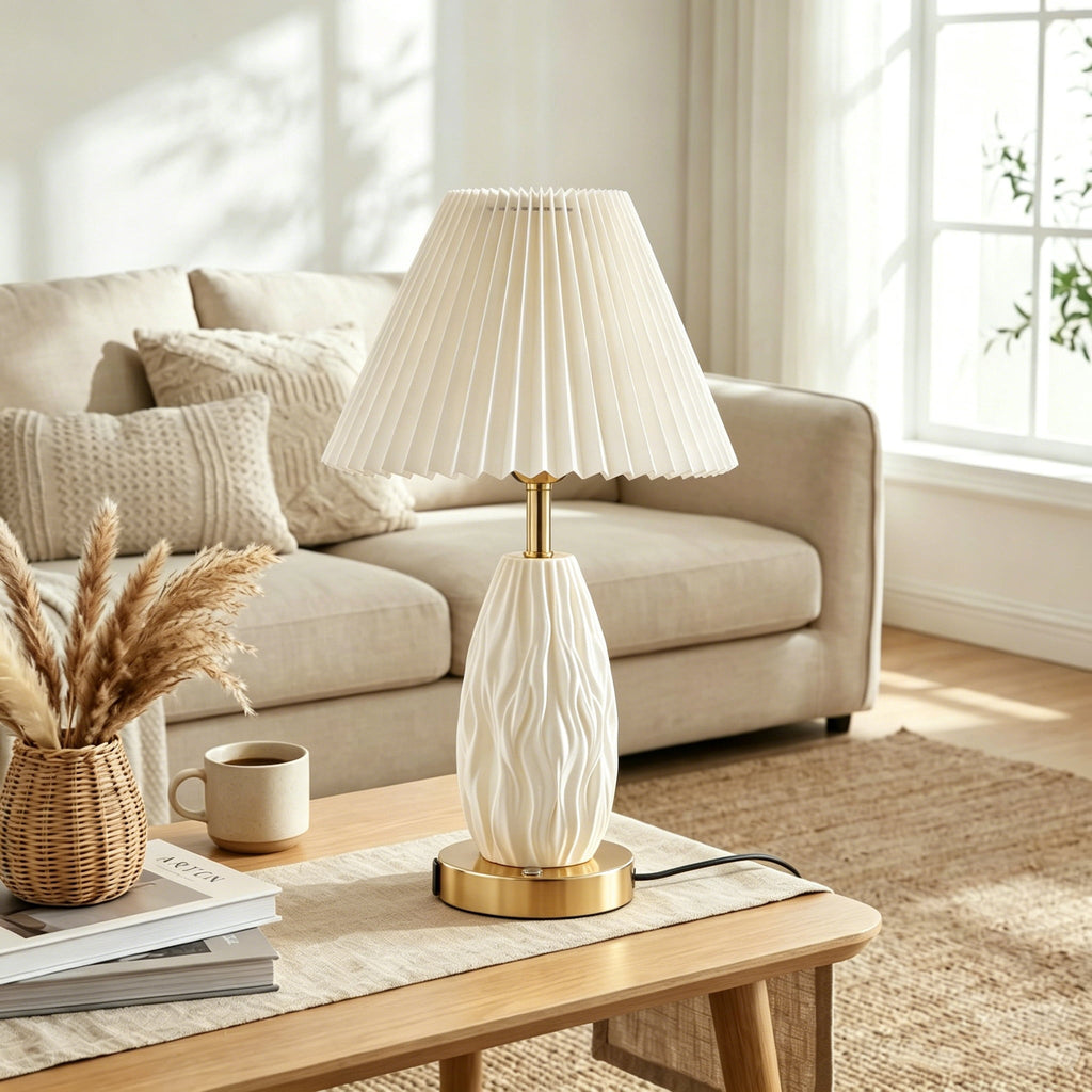 Cozylumi™ GVDV HOME 17.5" Table Lamp with USB A&C Ports and Night Light, Touch Control