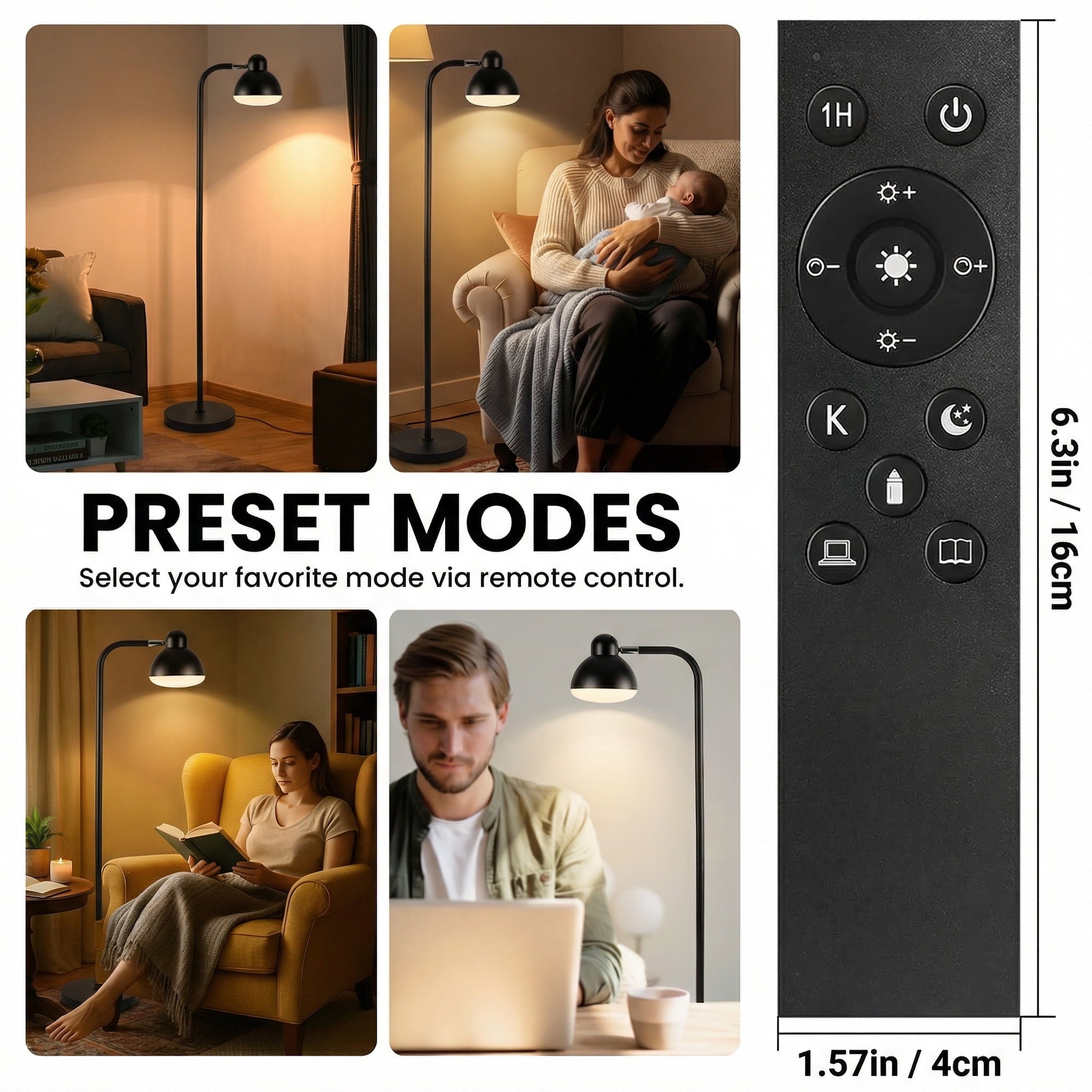 Cozylumi™ Floor Lamp for Living Room, Standing Lamp with Remote Control, 1H Timer &