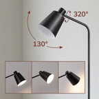 Cozylumi™ 59" Black Modern Floor Lamps for Living Room, Adjustable Lampshade, Metal
