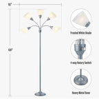 Cozylumi™ HonoDing Adjustable Gooseneck Floor Lamp with Matte White Acrylic Shade, 68