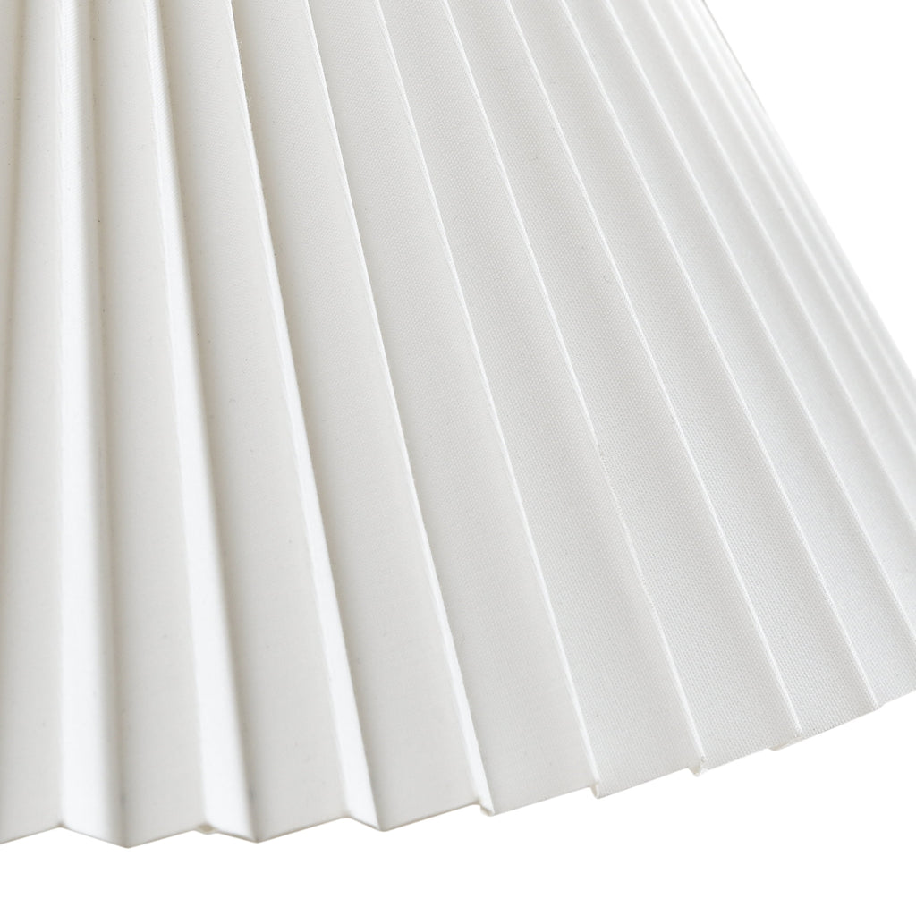 Cozylumi™ Table Lamp, Wood Grain Finish with Pleated Shade