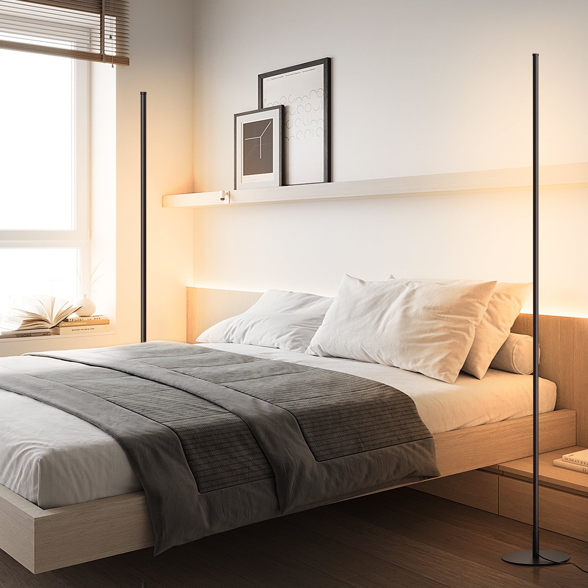 Cozylumi™ DEWENWILS LED Corner Floor Lamp Set of 2, Minimalist Dimmable Mood Lighting