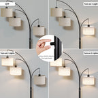 Cozylumi™ 3 Lights Floor Lamp for Living Room, 78" Tall Standing Lamp with Hanging Drum