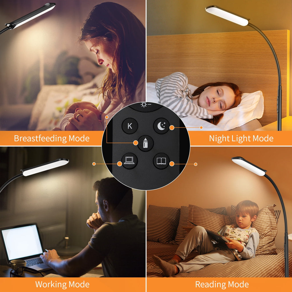 Cozylumi™ 69" Gooseneck Floor Lamp, 18W 1800LM & 3CCT, Dimmable 4 Color Temperatures