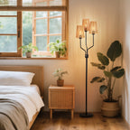 Cozylumi™ Rattan Floor Lamp, Floor Lamps for Living Room with 3 Tier Dimmable Lighting
