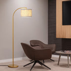 Cozylumi™ DEWENWILS 63.4-Inch Modern Arc Gold Floor Lamps for Living Room, Metal