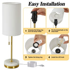 Cozylumi™ Minimalist Table Lamp Set of 2, Nightstand Lamp for Bedroom Living Room